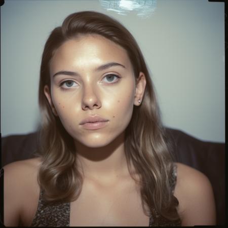 Polaroid image of a stunning 24 year old college student at a party, her hair is long and shiny, Nikon Z9, skin texture visible, (sharp focus)