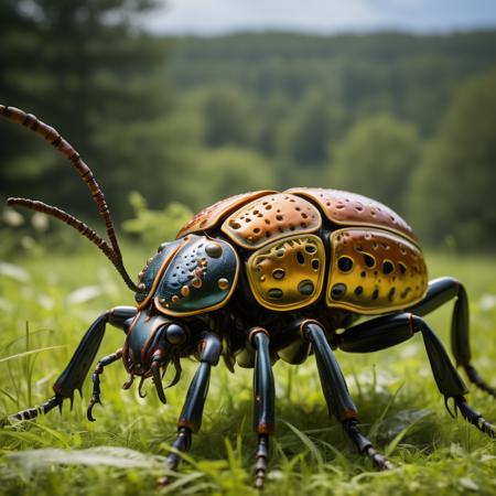 highly detailed candid photo of giant beetle:1.3,

giant beetle,black beetle:0.4, orange beetle:0.4, yellow beetle:0.4, field, realistic:1.3

masterpiece, best quality:1.1, 

ultra photoreal, photorealistic:1.0, sharp focus:1.1, 
depth of field:1.1, 

50mm, style of Nathan Wirth, Hasselblad X1D II, Porta 160,
