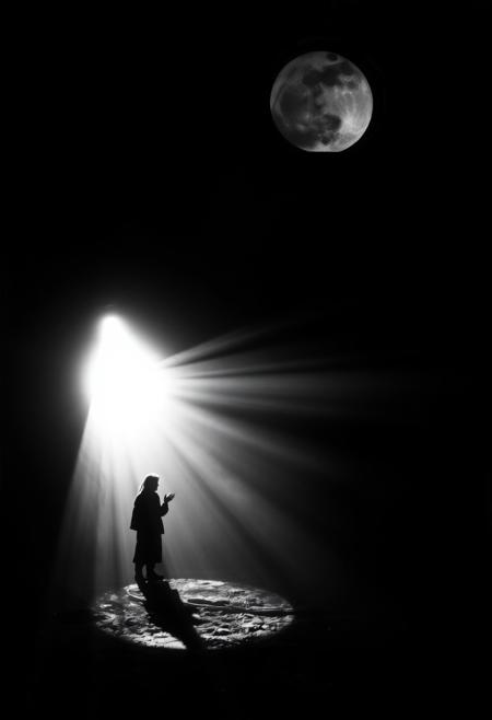 Destiny Is Dead, dramatic lights, dynamic shadows, black and white photography, extremely sad but beautiful environment