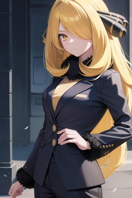 pokemoncynthia, <lora:pokemoncynthia-lora-nochekaiser:1>,
pokemoncynthia, blonde hair, hair ornament, hair over one eye, long hair, (yellow eyes:1.5),
BREAK black coat, black pants, black shirt, coat, fur collar, fur trim, fur-trimmed sleeves, pants, shirt,
BREAK looking at viewer, upper body, full body, (cowboy shot:1.5),
BREAK outdoors, nature, sky,
BREAK <lyco:GoodHands-beta2:1>, (masterpiece:1.2), best quality, high resolution, unity 8k wallpaper, (illustration:0.8), (beautiful detailed eyes:1.6), extremely detailed face, perfect lighting, extremely detailed CG, (perfect hands, perfect anatomy),