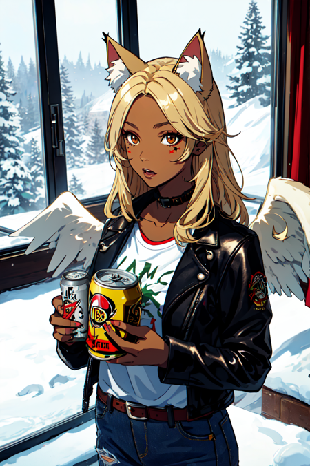 1girl, solo, brown eyes, blonde hair, detailed hair, detailed face, detailed eyes, official art,  BadBoyVibes-GenderFree   OseaDark PringlesCanMAybe XmasTheme