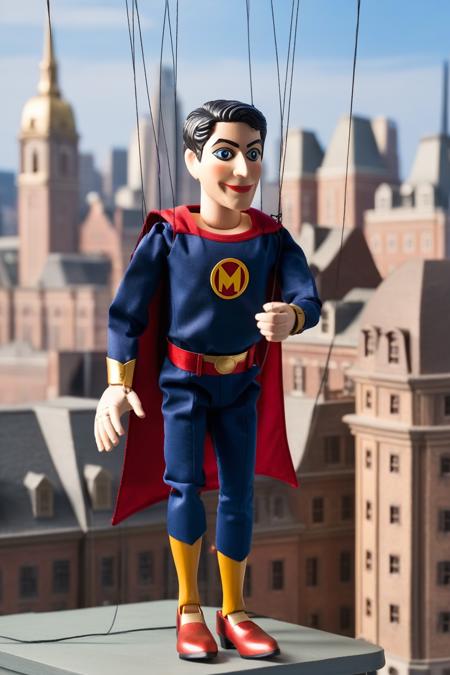 superman, city background, marionette, <lora:marionette_lora_sdxl:0.75>