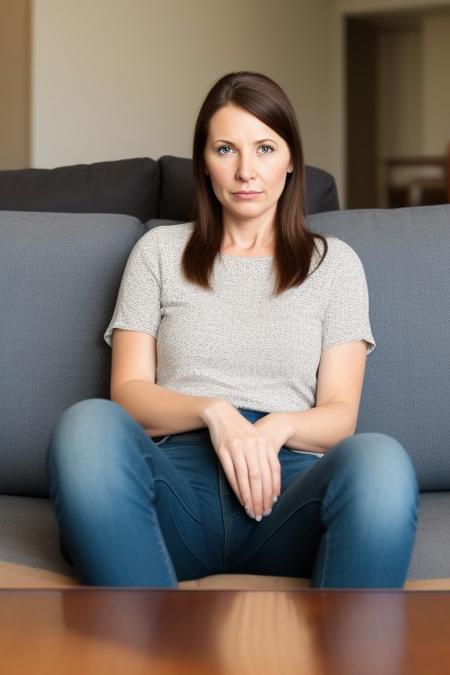 girl sitting couch
