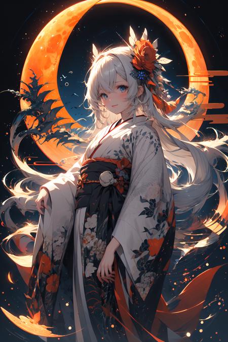 (masterpiece:1.2), best quality,PIXIV,  As the moon,
1girl, solo, long hair, moon, japanese clothes, kimono, 
 <lora:As the moon_20230809104912-000018:1>