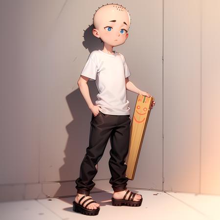 Jonny2x4 bald white shirt pants sandals