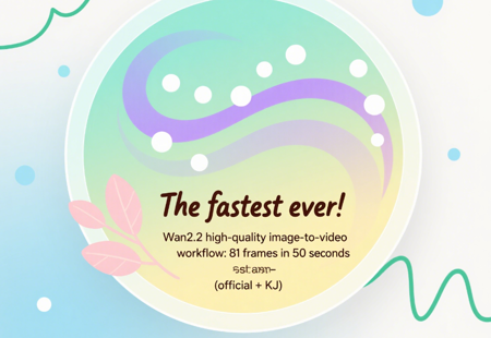 The fastest ever! Wan2.2 high-quality image-to-video workflow: 81 frames in 50 seconds (official + KJ) v1.0