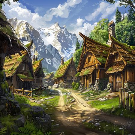 Mountain village (fantasy) V1