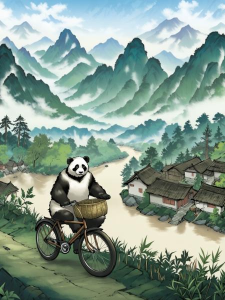 SD3.5 Chinese Scene Ink Painting Style SD3.5L