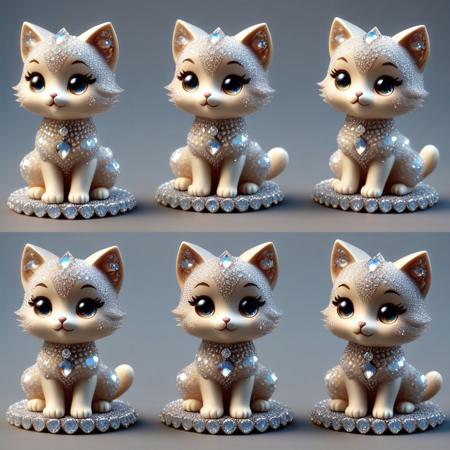 score_9, score_8_up, score_7_up, score_6_up, score_5_up, chibi cats made of diamonds, countless diamonds, iridiscent, seating, barking cute, (photographic medium), masterpiece, high detail, dynamic pose.