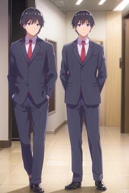 keikikiryuu, <lora:keiki kiryuu s1-lora-nochekaiser:1>,
keiki kiryuu, black hair, (black eyes:1.3), male focus,
BREAK school uniform, jacket, necktie, shoes, pants, red necktie,
BREAK indoors, classroom,
BREAK looking at viewer,
BREAK <lyco:GoodHands-beta2:1>, (masterpiece:1.2), best quality, high resolution, unity 8k wallpaper, (illustration:0.8), (beautiful detailed eyes:1.6), extremely detailed face, perfect lighting, extremely detailed CG, (perfect hands, perfect anatomy),