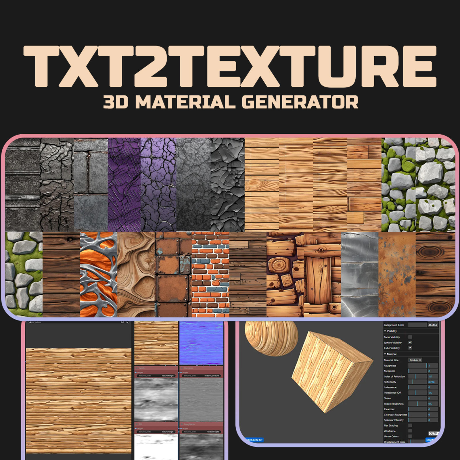 TXT2TEXTURE - 3D Material Generator