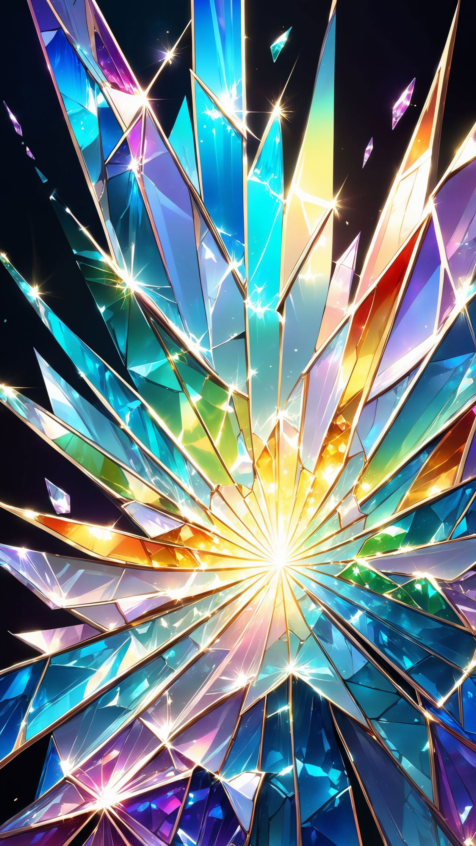 A Puzzle of Rainbow-Colored Crystals with a Sun in the Middle