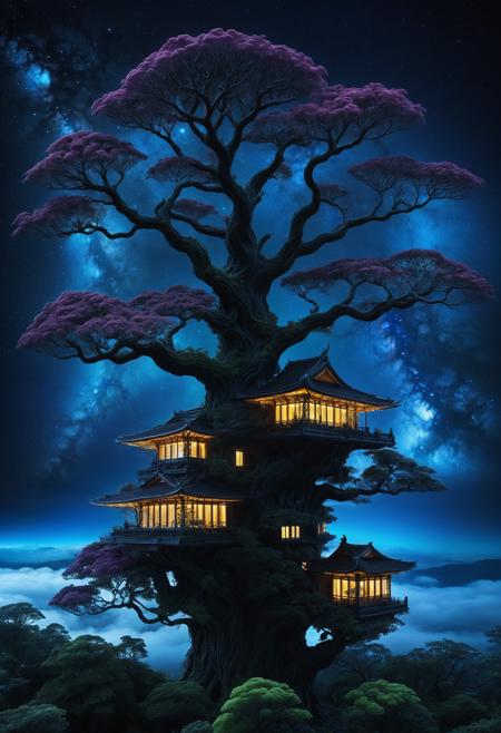 embedding:lazympos, megastructure, tree, above clouds, organic, detailed, dark, night, glowing, neon lights,  <lora:Challenge_Winnifier_2025-04:0> <lora:Organic_Macabre:1>