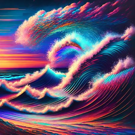 (glitchwave style:1) a painting of a wave crashing into the ocean <lora:djzGlitchWaveV21_LoraBooth:1>