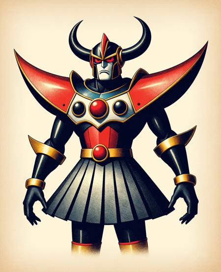 Grendizer, goldorak 
vector, illustration, flat shading, grainy texture, grain
Minimalist vector graphic style illustration,beautiful and dreamy,inspired by Tim Burton's cartoon,
with dance skirt 'tutu'
<lora:grainy-v1:0.7>
