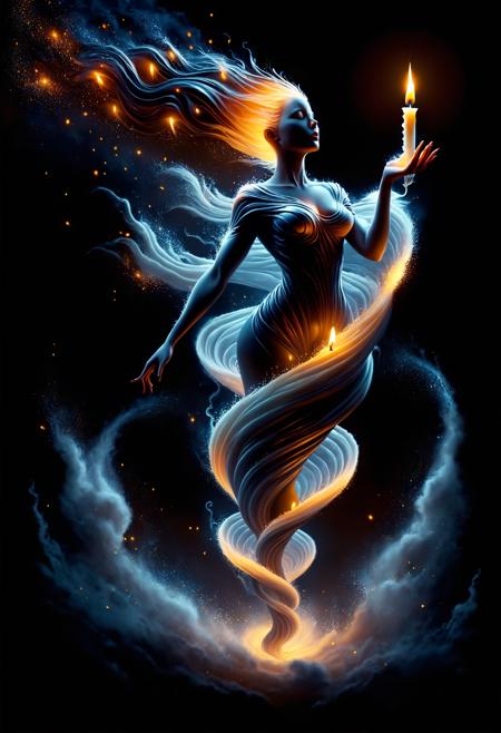 Pitch Black Dark Background, [rising smoke blobs : Woman Candle, rising: 6]
DonM3l3m3nt4lXL <lora:DonM3l3m3nt4lXL:1>