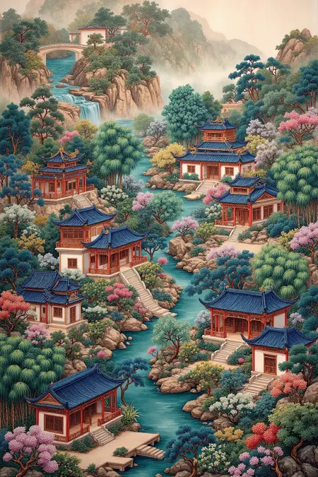 D_Chinese Garden Landscaping_Ancient Architecture Scene Creation