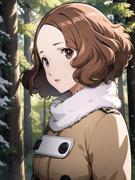 masterpiece, best quality, highres, extremely detailed CG unity 8k wallpaper,
portrait of dsharu, brown hair, short hair, scarf, winter coat, 1girl, solo, standing, winter, forest, detailed background, (persona 5:0.5)
<lora:dsharu_e3:0.75>