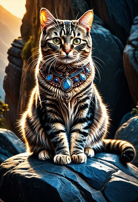 score_9,score_8_up,score_7_up,score_6_up, masterpiece,cs-l3ath3r, ultra-high resolution, incredible composition, extremely detailed, cat sitting on a rock, the colors are stitched leather, each piece intricately positioned, digital art, Ambient lighting, D&D, illustration, ornate, fantastic aesthetic, professional fine composition, inspired, creative