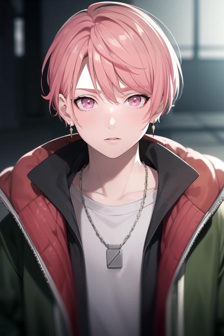 reo_maruyama, pink hair, pink eyes