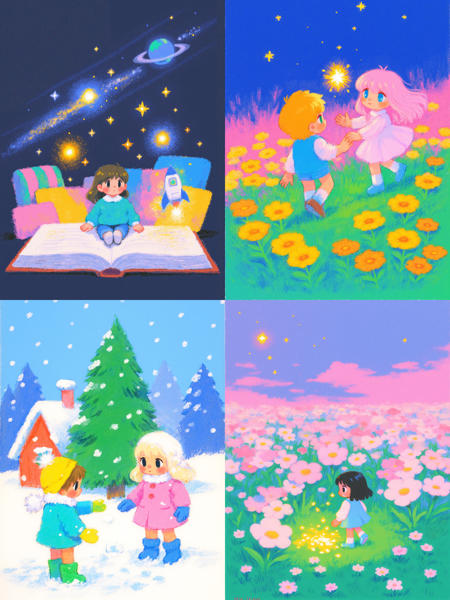 Fluorescent Crayon, Dreamlike, Colorful, Childlike, 荧光蜡笔 梦幻清新儿童绘本 v1.0
