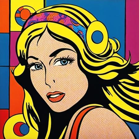 popart, 1960s Hippy girl