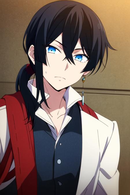 vanitas_no_karte black hair blue eyes ponytail