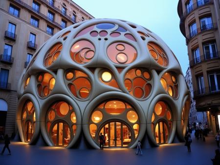 <lora:JJsRetroFuturism_XL:1>, ((Retro Futurism)), ((masterpiece)), ((best quality)),  real world location, realistic, high detailed,  (outdoor) , no human,  building, street,