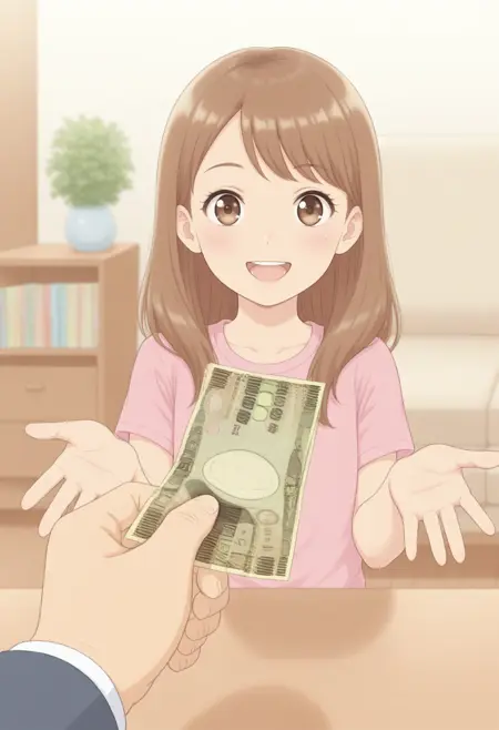 紙幣を持つ手／Hand holding banknote