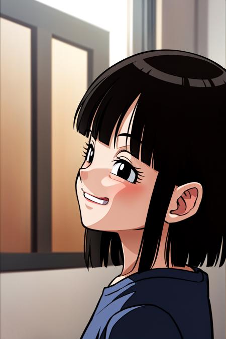 masterpiece,
<lora:panGT:0.6> 1girl, solo, short black hair, (black eyes), 
smug smile