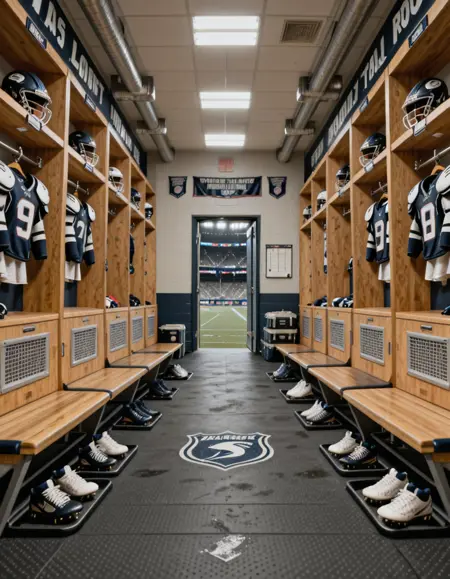 football team locker room illu