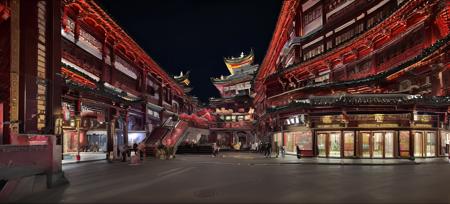 ArchiZHS, Chenghuang, night, ((masterpiece, best quality)), 8k, <lora:Chenghuang-000010:1>