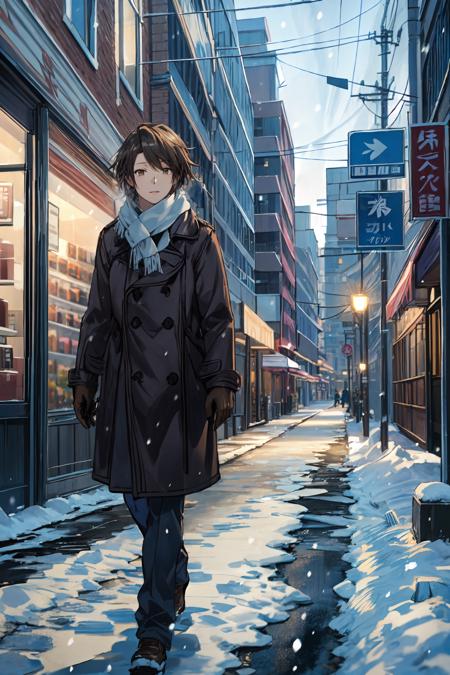 Itsuki winter uniform, blazer, brown pants, necktie coat, scarf, gloves gakuran bandana, blue cape, orange shirt, brown pants, boots summer uniform, brown pants, necktie fire spell wristwatch