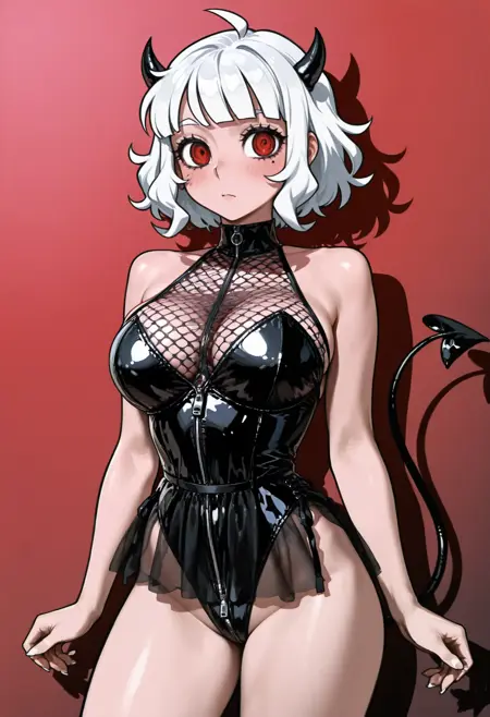 Fishnet Zipper PU Lingerie