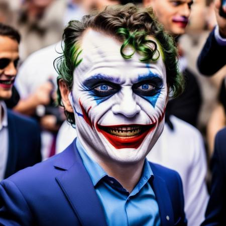 man dressed like (The Joker:1), front photo, 8k, high detailed<lora:kichi-10:1> <lyco:locon_perfecteyes_v1_from_v1_64_32:1.0>