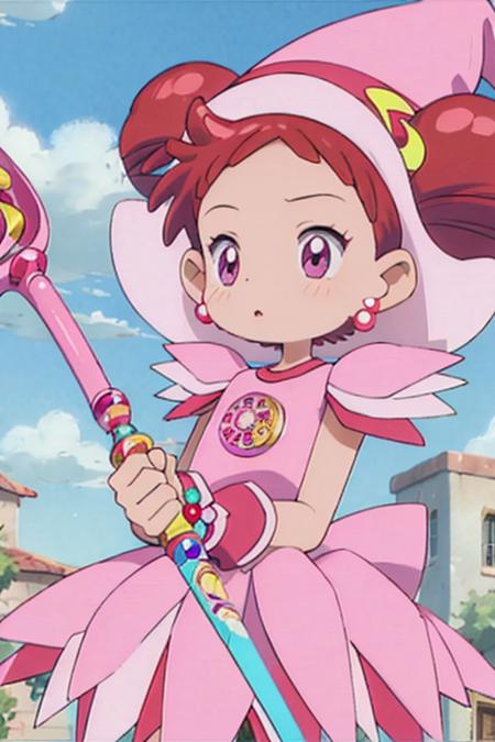 <lora:0010majodoremi:1>,majodoremi,wand,magical girl,