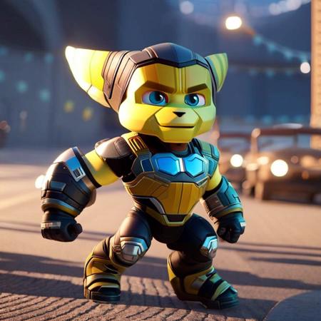 A (SmolOne:1.2), baby Ratchet and Clank, cinematic quality, dynamic lighting, octane render, in the style of (SmolGuys:0.6)