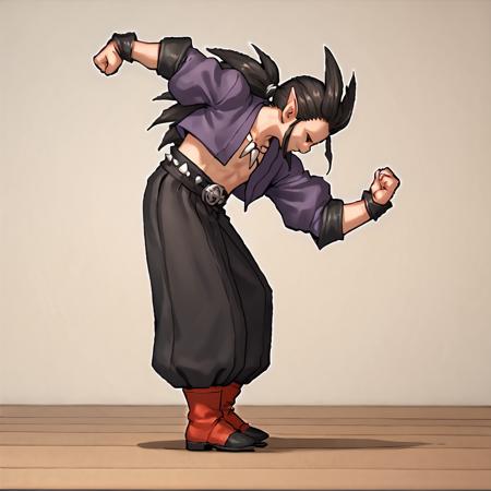 malrothdqb2, 1boy, solo, pointy ears, red eyes, black hair, long hair, ponytail, spiked hair  