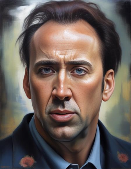 NicolasCage,<lora:NicolasCageSDXL:1>, (designed by Tanya Shatseva:1.3) and Donato Giancola and Edvard Munch, [portrait,close up of a 1960'S Swiss (Male:1.3) Paramedic, ð, he mood is dark, in warm iron armor, Auburn hairstyle, Skilled Catalan Briefcase, Raining, tilt shift, ultrafine detailed, Depressing, insane details, 50s Art, flat lighting, Depth of field 100mm::12]