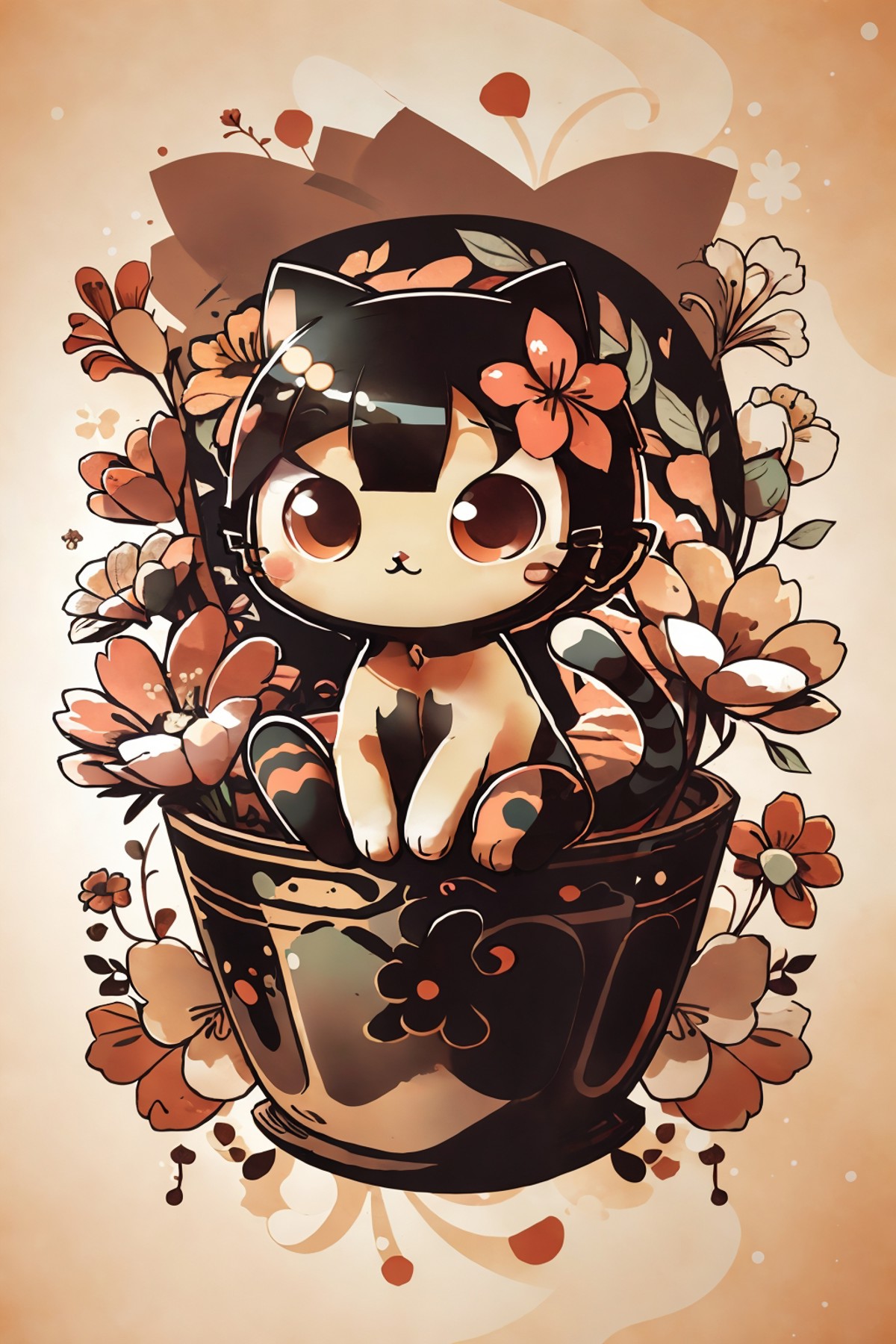 cute00d, cat, chibi flower, <lora:cute00d-000020:1>