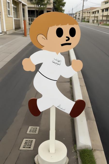 <lora:please_do_not_run_over:0.7>, 1boy, 1girl, :q, bench, building, car, fine art parody, flat color, full body, grass, hallway, house, lamppost, looking at viewer, open mouth, outdoors, parody, power lines, real world location, road, running, short hair, sidewalk, sign, signature, sitting, solo, standing, tree, walking, window, bangs, (arabian clothes:1.3)