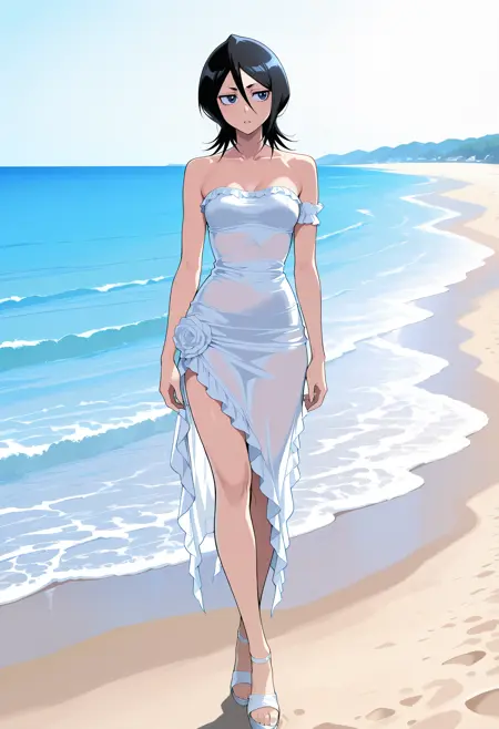 Strapless Sheer Midi Dress