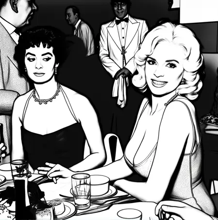 Flux Black and White Line Art