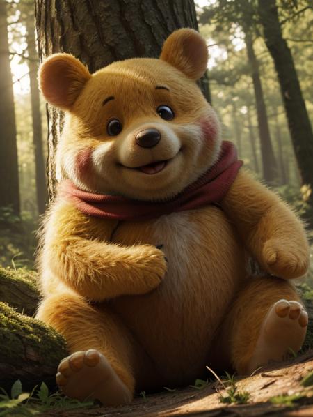 Watercolor painting HDR photo of Hyperrealistic art masterpiece of Winnie The Pooh playng with bees, in a forest clearing, early evening, The Pooh has highly textured fur <lora:xl_more_art-full_v1:0.25> . Extremely high-resolution details, photographic, realism pushed to extreme, fine texture, incredibly lifelike. High dynamic range, vivid, rich details, clear shadows and highlights, realistic, intense, enhanced contrast, highly detailed, 3D render, ((hyper realism)), sharp focus, cinematic lighting, photo realistic, hyper realistic. 4k, natural, global illumination, caustics, ratytracing, Unreal Engine, highly detailed, trending on Artstation . Vibrant, beautiful, painterly, detailed, textural, artistic