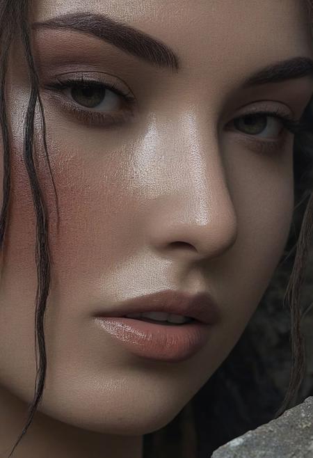 a sexy woman is doing modeling work at the ruins, 8K, realistic, masterpiece,