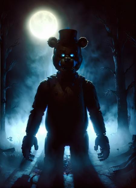 <lora:ral-ertmsphr:1> ral-ertmsphr,  Five Nights at Freddy's, Freddy Fazbear, Glowing Eyes