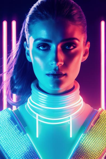 anc in cyber neon lighting, futurism, intricate futuristic jewelry accessories, cyberpunk glossy white latex turtleneck, hyper photorealistic, crispy quality, digital photography, trending in artstation, trending in pinterest, cinematic, 4 k ultra hd, art by pascal blanche, art by greg rutkowski, <lyco:AnyaC-RealVision-V1.0:1.0>