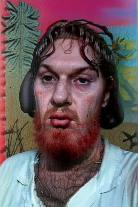 Weirdcore upper body and face of <ffurian> male man on trees on mud,  (face portrait 1.6) angriest emotions, 90VHS, (ffurian man with beard 1.1) (y2k aesthetic 0.8), ms paint style <lora:ms-paint-lora:1> (rainy weather 1.2),  <lora:y2kaesthetic:0.7>, half0ster, organic sculptures, red flag behind him <lora:hongse:0.9>