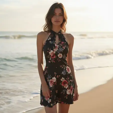 Black floral dress | concept clothing A1