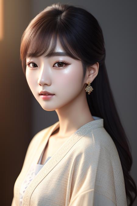 a beautiful korean woman , (masterpiece), (portrait), (raw photo), (extremely detailed CG unity 8k wallpaper) Intricate, Sharp focus, dramatic, photorealistic  art